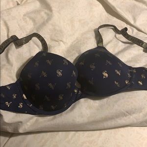 VS blue and gold bra